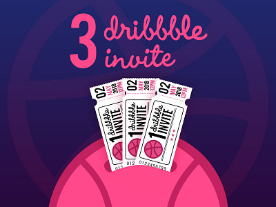 3 Dribbble Invites boy daily ui designer dribbble girl invitation invite portfolio ticket ui