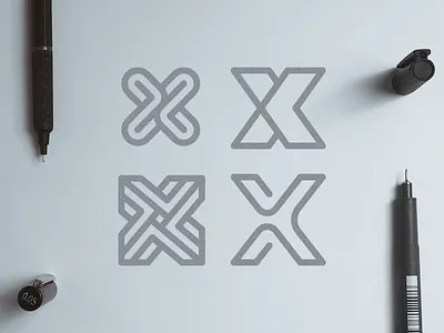 X Logo Explorations II @andrepicarra branding geometrical shapes identity letter lettermark logo logo design pen sketches work in progress x