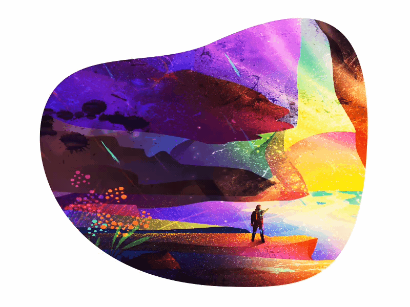 Adventure Illustration colour adventure fiction illustration landscape planet scenery science space gradient universe