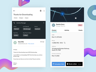 Layers CRM - Contact Information activity contact crm email layers mobile