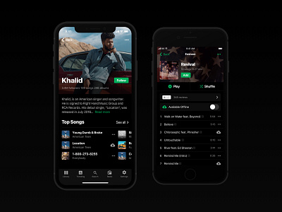 Heavy UI Kit: Music app colorful dark ios light mobile profile sketch ui uikit