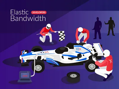 Elastic Bandwidth cars developers digital elastic bandwidth engineers f1 flag race pit racing tire