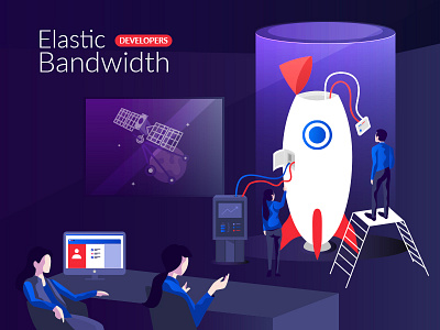 Elastic Bandwidth 01 developers elastic bandwidth ladder launch rocket satellite technicians