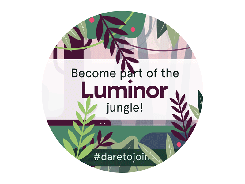 Luminor Jungle bank dare gif hardlife illustration jungle kickative luminor plants river tree vector