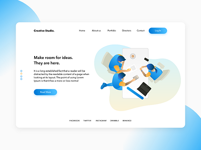 Creative studio web page design!!! clean concept dribbble ui website