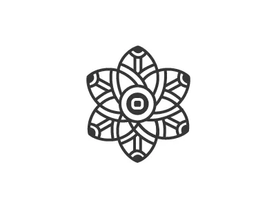Mandala concept flower logo organic
