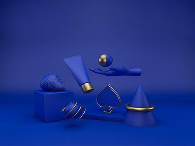 Monochrome scene for c4d c4d ps