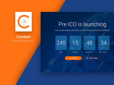 Conduit Landing page bitcoin blockchain coin landing page token