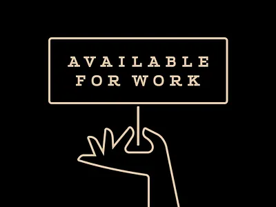 Available For Work available hire me illustration outline retro work