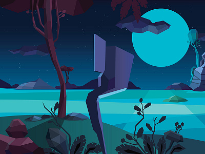 Element of water element flat illustration moon light water zodiac