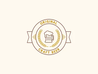Original Craft Beer Logo badge beer circle craft beer creative market example logo ribbon template