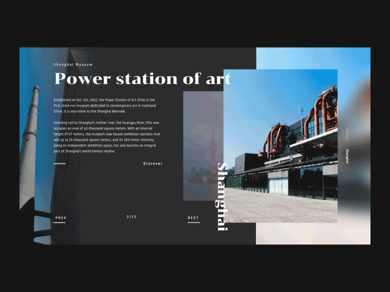 Places i visited. black gif landing shanghai slide transition ui ux web