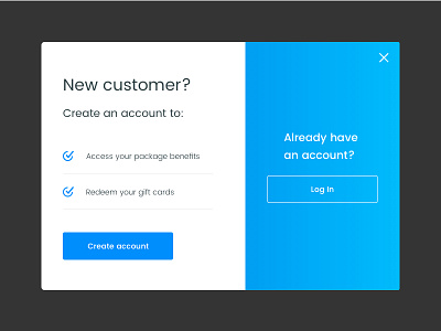 New customer modal account create gradient login modal popup sign ui up ux