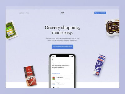 Mart Homepage Version A automated desktop grocery list live mart mobile shopping list website