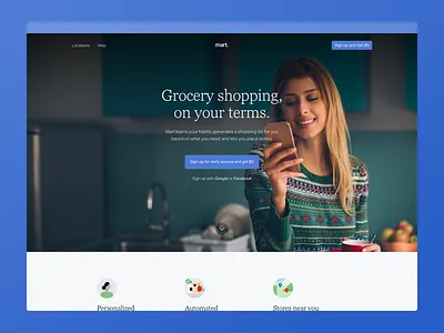 Mart Homepage Version B automated desktop grocery list live mart mobile shopping list website