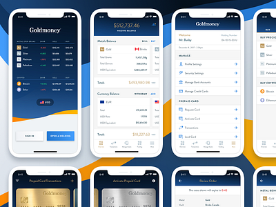 Goldmoney iOS Application blockchain cryptocurrency fintech goldmoney ios application mobile app mobile app design mobile design mobile ui real work