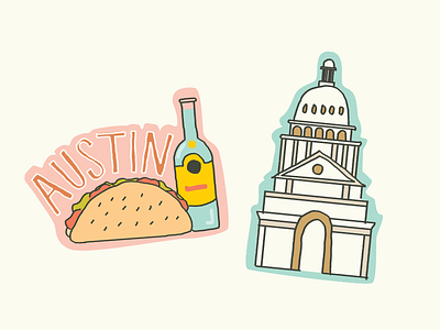 Playful Austin illustrations atx austin capital drawn hand illustration tacos top whimsical