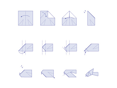 Origami Dove Instructions iconography icons instructions visual design