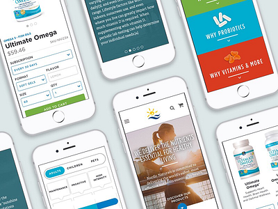 Nordic Naturals - mobile responsive website b2c design ecommerce interaction mobile mobile responsive phone site ui ux website wireframes