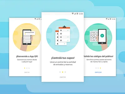 "Ilustraciones-on boarding" - AppQR android app bastrap ilustration ios onboarding phone qr ui ux