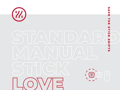 Stick Love cars clutch gear head icon logo manual mark race car racing save the shifter shift standard
