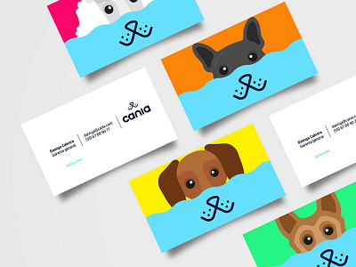 Cania biz cards card branding identity lettering logo monogram type