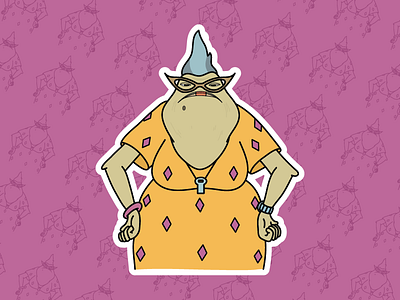 Miss Finster X Roz cartoons illustration mashup mashups miss finster monsters inc recess roz smash sticker stickers vector