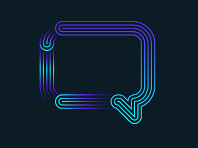 Speech bubble gradient icon illustration neon