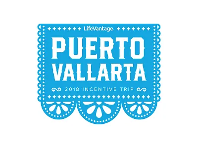 Puerto Vallarta Trip Logo aqua blue flag mexico puerto vallarta