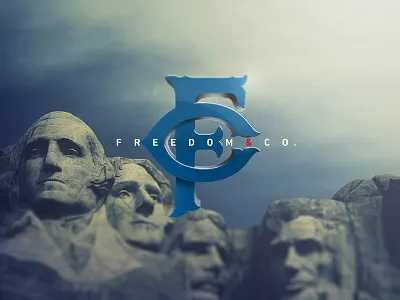Freedom And Co. Logo america freedom logo mountain mt. rushmore patriotic president sky