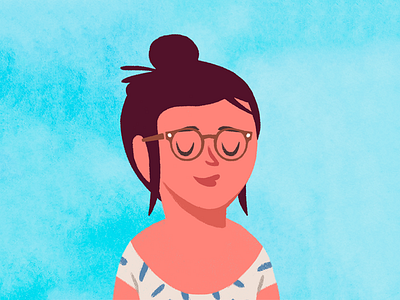 2018 Self Portrait cartoon character designer girl glasses illustration person self texture