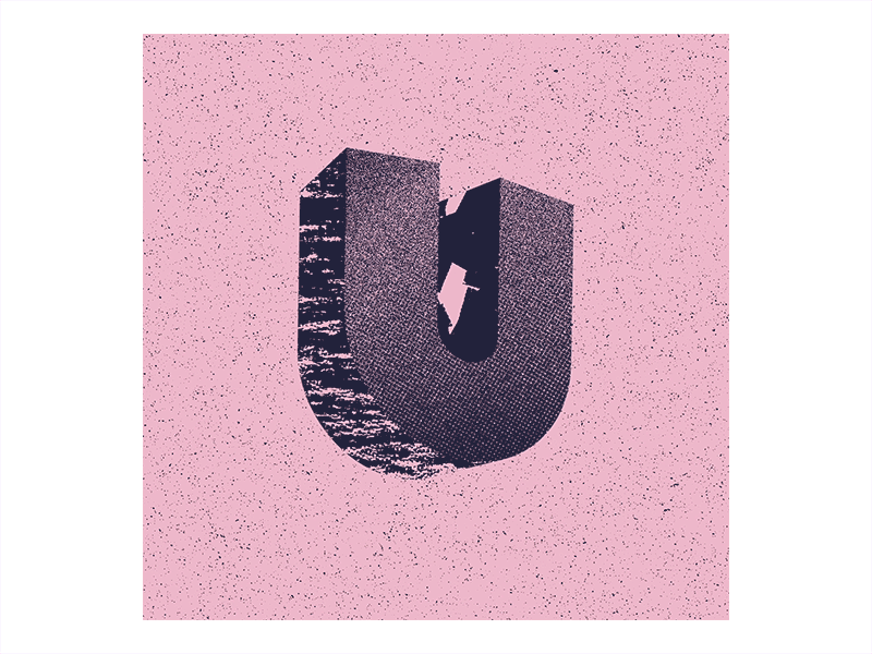 U for 36daysoftype 36daysoftype letter loop pink u