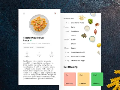 Daily UI #040 app cooking dailyui recipe ui