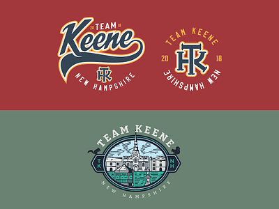 Team Keene 8x6 badge design graphics logo sports tshirt vector vintage