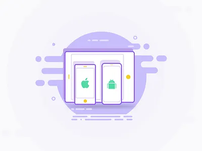 Multi Devices Icon devices element icon icon set iphone mobile outline phones purple simple tablet