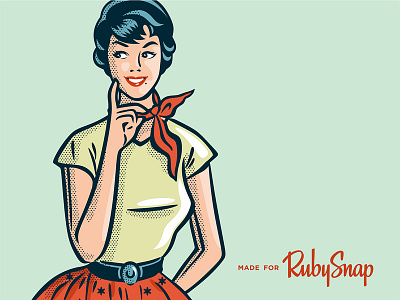 RubySnap cookies girl illustration packaging retro rubysnap vintage