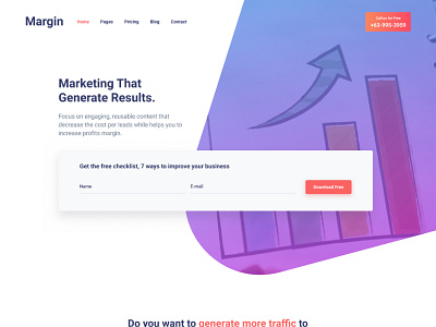 Margin - Marketing Template clear gradient margin marketing minimal modern template
