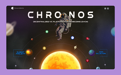 Chronos Collective landing page design 3d design graphic design illustration ui