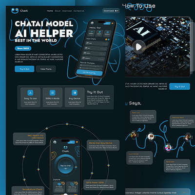 CHAT AI Landing Page Design ai art design figma design ui ui design uidesign uiux ux webdesign webpage