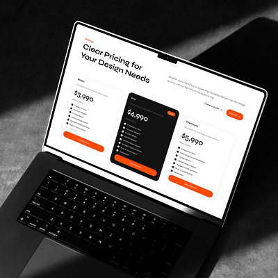 Design Subscription Pricing page - Agency website template agency clean framer hero landing light orange package portfolio price pricing subscription template ui ui design webdesign website website design