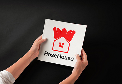 RoseHouse Real Estate Logo Design architecture brand design branding building constructions design graphic design home home logo house illustration logo logo design logos property real estate rose vector