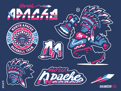 NORTH APACHE BASEBALL MASCOT apache baseballlogo branding brandingdesign dribbble logo logomascot logoviraldribble mascotlogo mlblogo nbalogo nfllogo packlogo pickleballogo sportbrand sportlogo