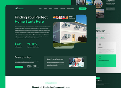 Love Estates Landing Page branding consultancy landing page design design inspiration flat home design home services design landing page real estate real estate landing page rent a home rent home design ui uiux web application website