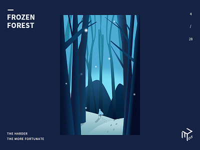 Frozen Forest forest frozen illustrations mountain night snow