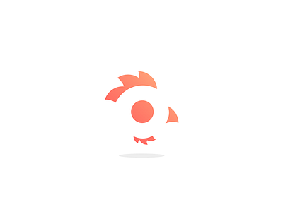 P + Rooster cock fibonacci galo gestalt golden ratio gradient logo rooster