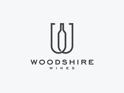 Woodshire Wines bottle letter lettermark logo mark sybmbol w wine