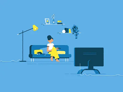 Living room cat illustration illustrator livingroom motionproject vector