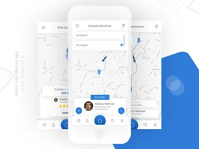 RideX - Ride Sharing Mobile App Concept Design bike car design mobile app ride sharing uber ui ui design ux ux design