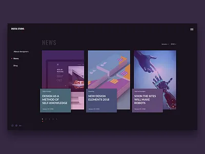 Digital studio design interface typography uiux web website
