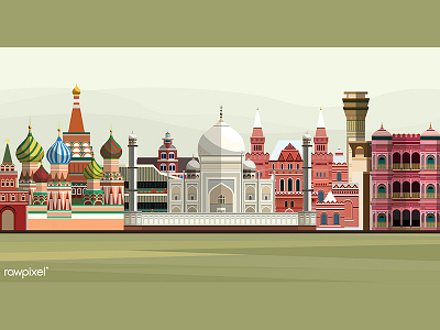 World heritage - Taj Mahal illustration vector